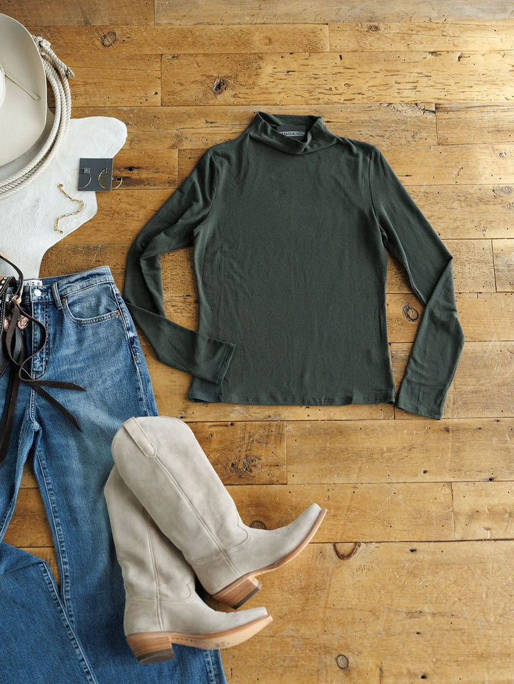 Whittier Moss Cow Neck Top