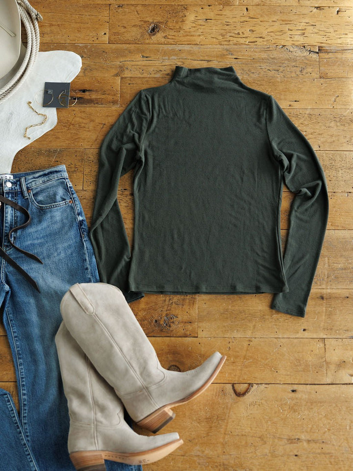 Whittier Moss Cow Neck Top