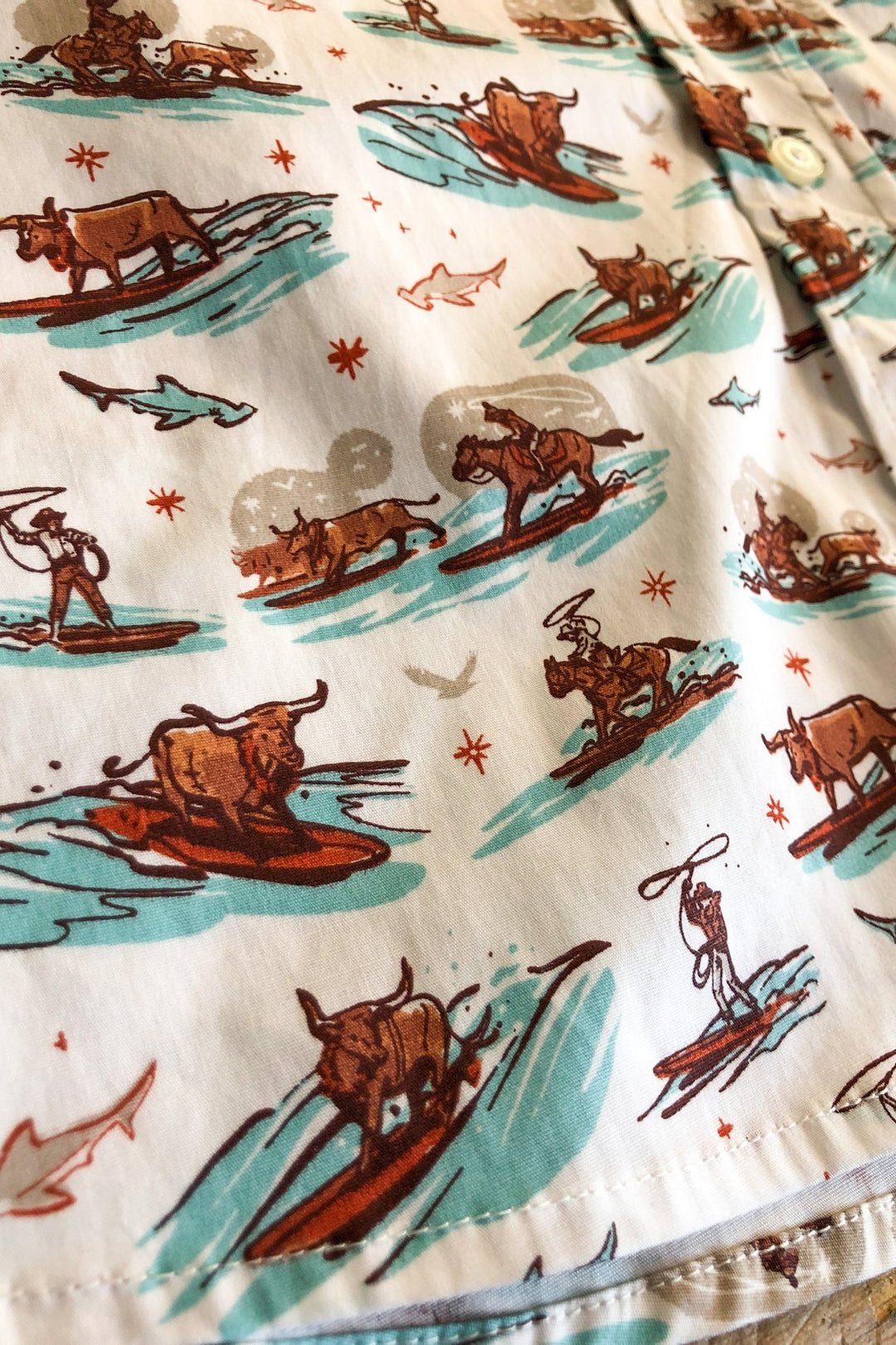 Aloha Ariat Mens Longhorn Button Up