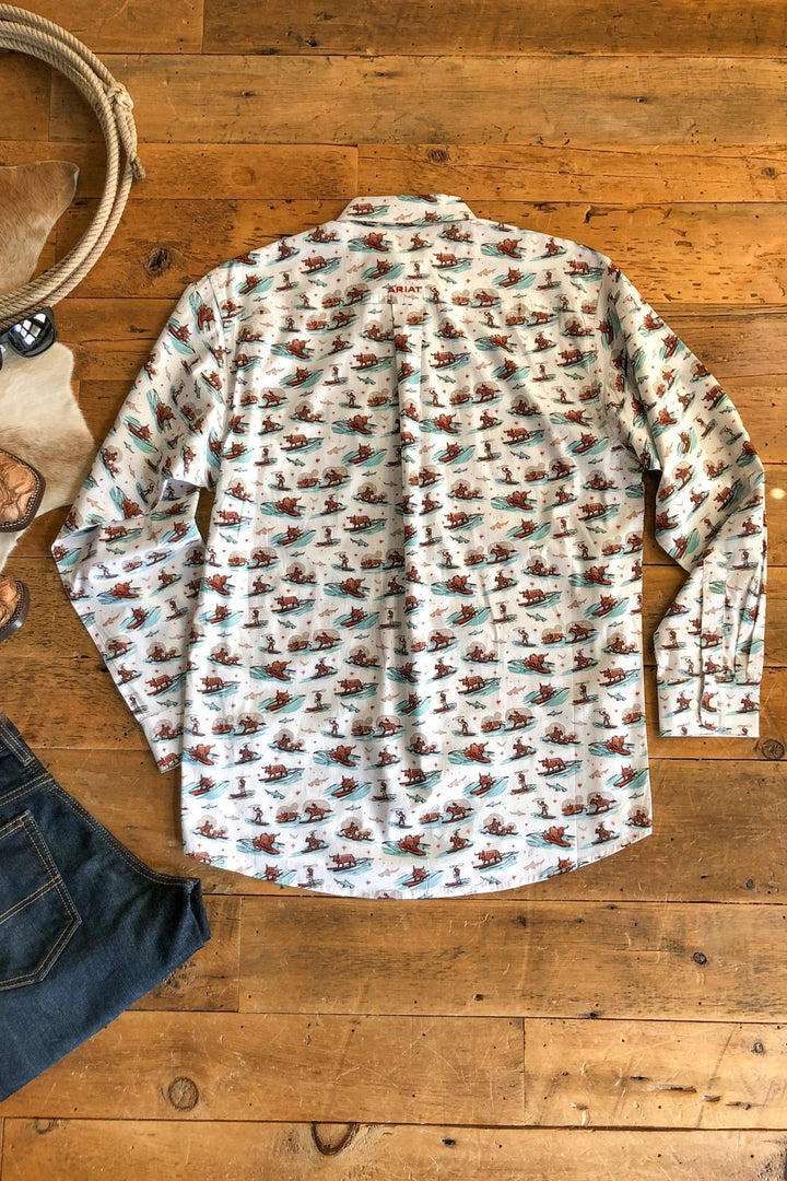 Aloha Ariat Mens Longhorn Button Up