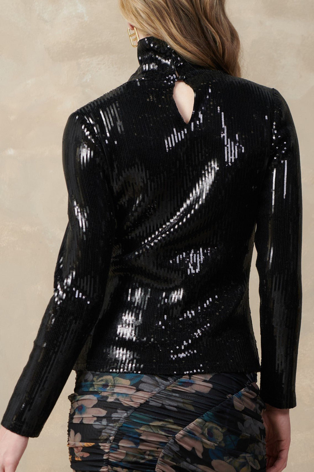 Anson Black Sequin Top
