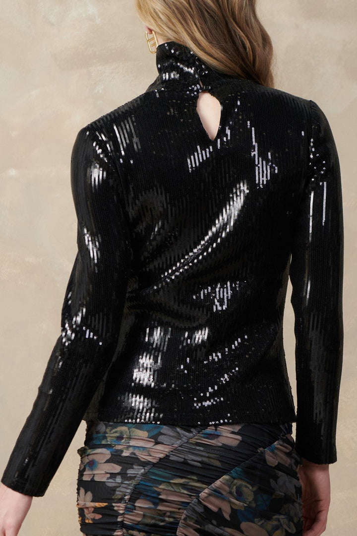 Anson Black Sequin Top
