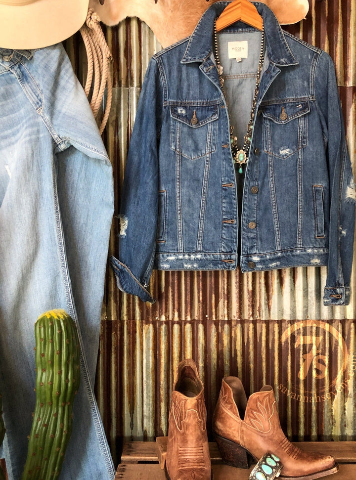 Arkoma Distressed Denim Jacket