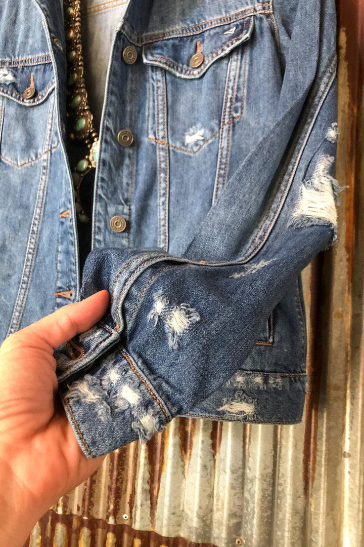 Arkoma Distressed Denim Jacket