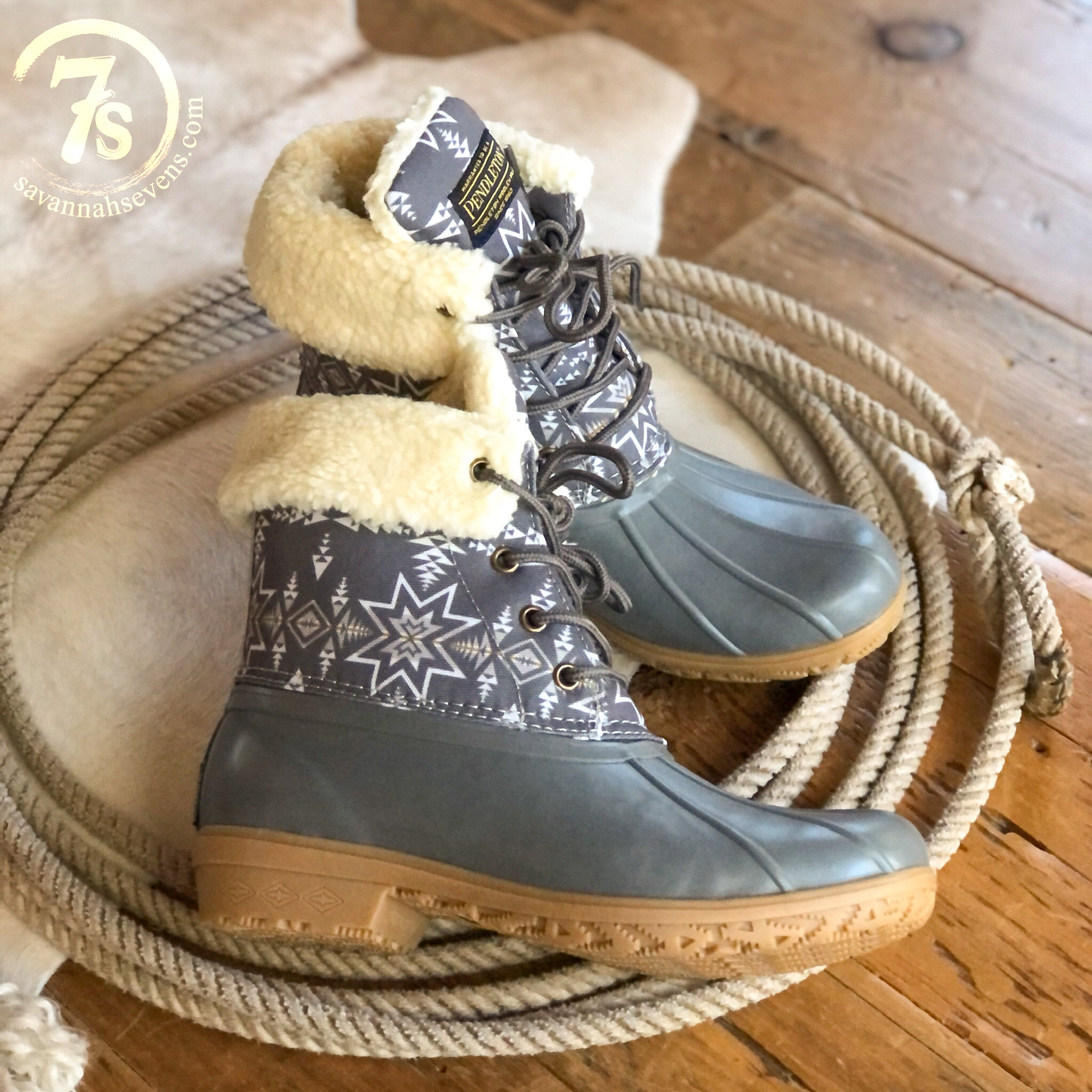 Grey womens duck boots online