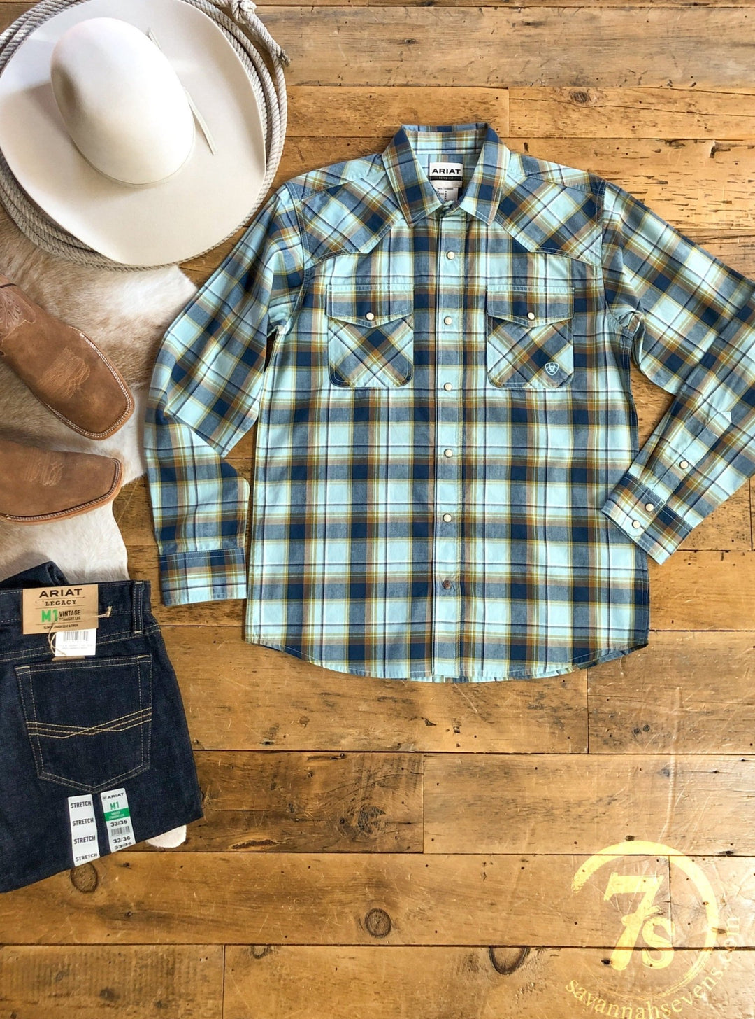 Ranger Ariat Men's Plaid Pearl Snap