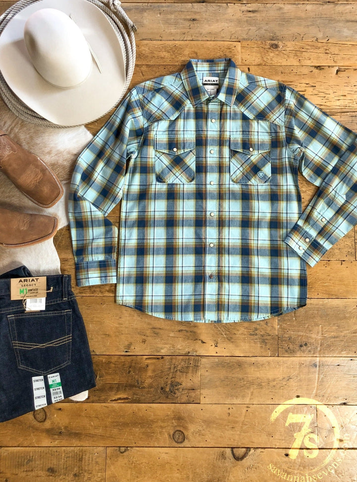 Ranger Ariat Men's Plaid Pearl Snap