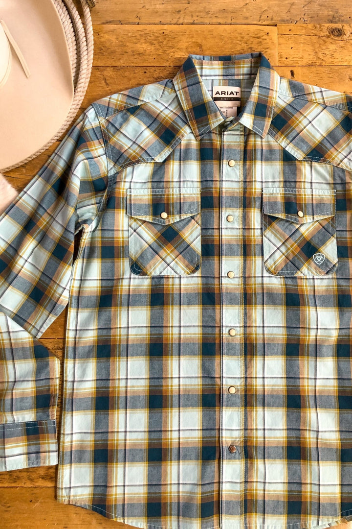 Ranger Ariat Men's Plaid Pearl Snap
