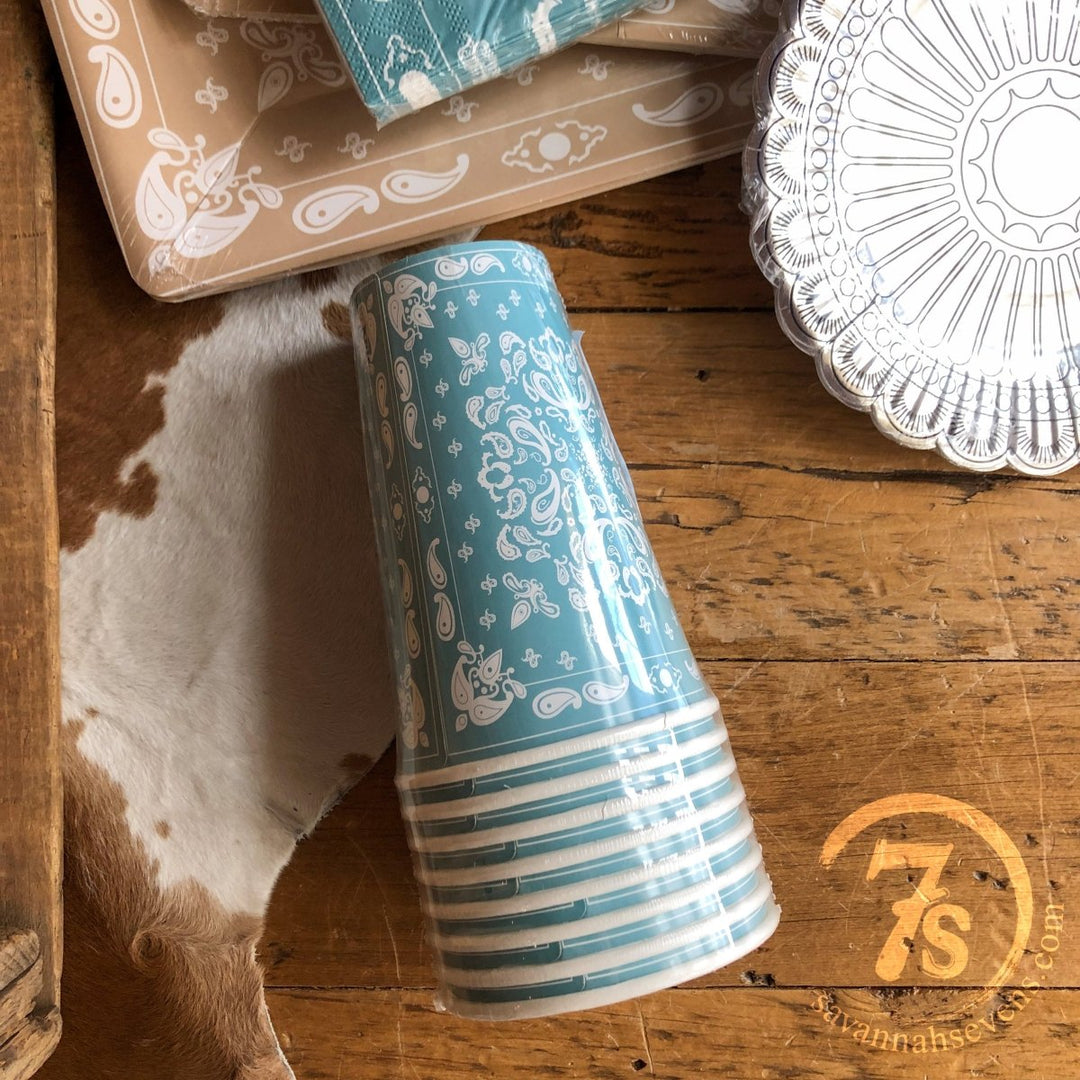 Turquoise Bandana Cups